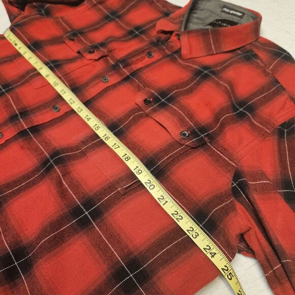 Red Flannel Button Down Causual Colloard Shirt,Sean John Brand warm long sleeve - Picture 8 of 8